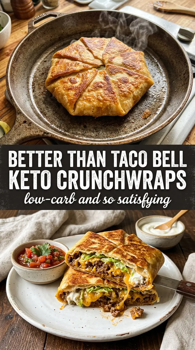 Crispy Keto Crunchwraps low-carb cheesy crunchy