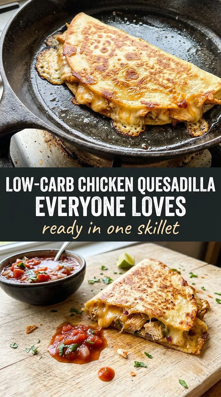Keto Chicken Quesadilla crispy cheesy low-carb