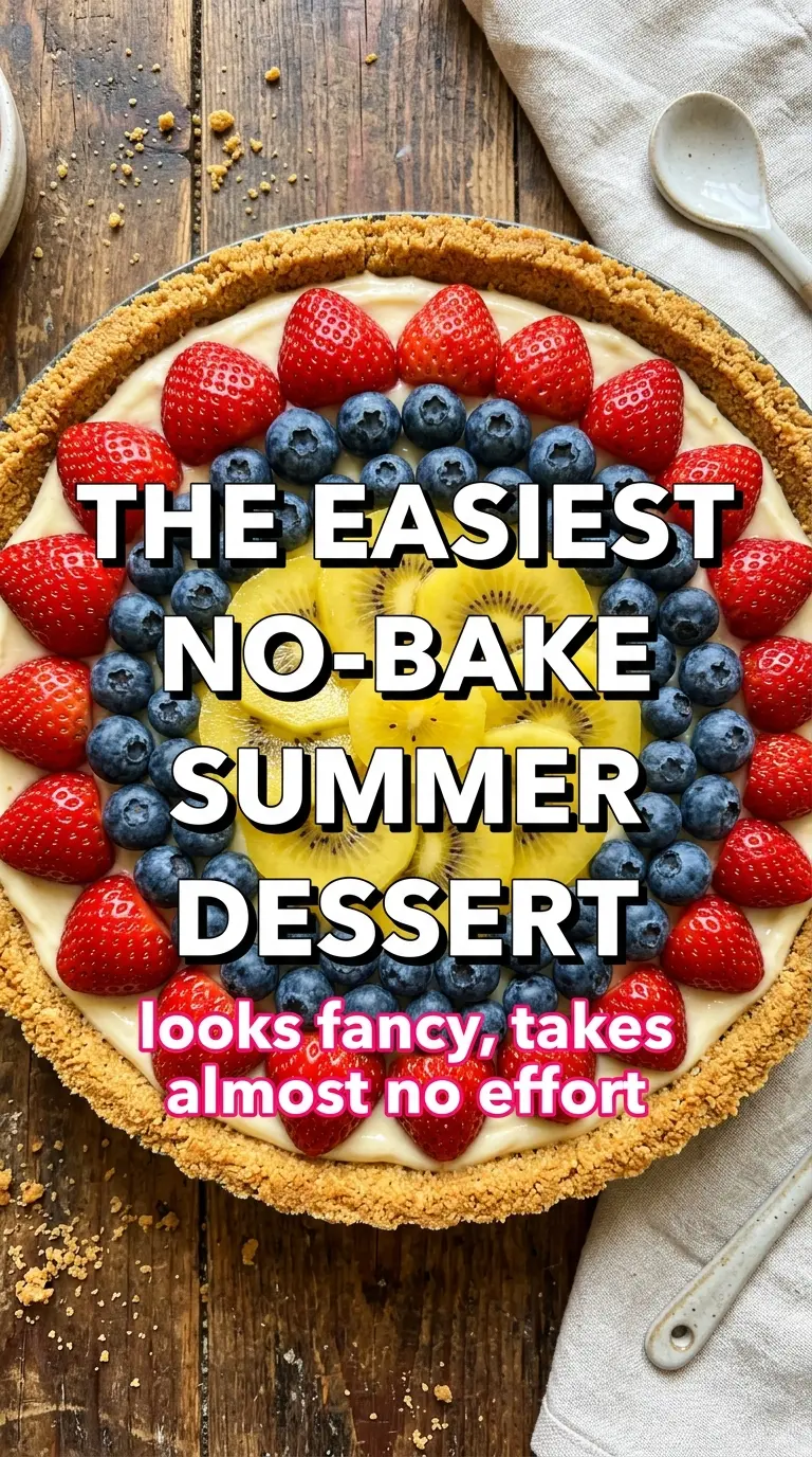 No bake fruit tart creamy berry kiwi