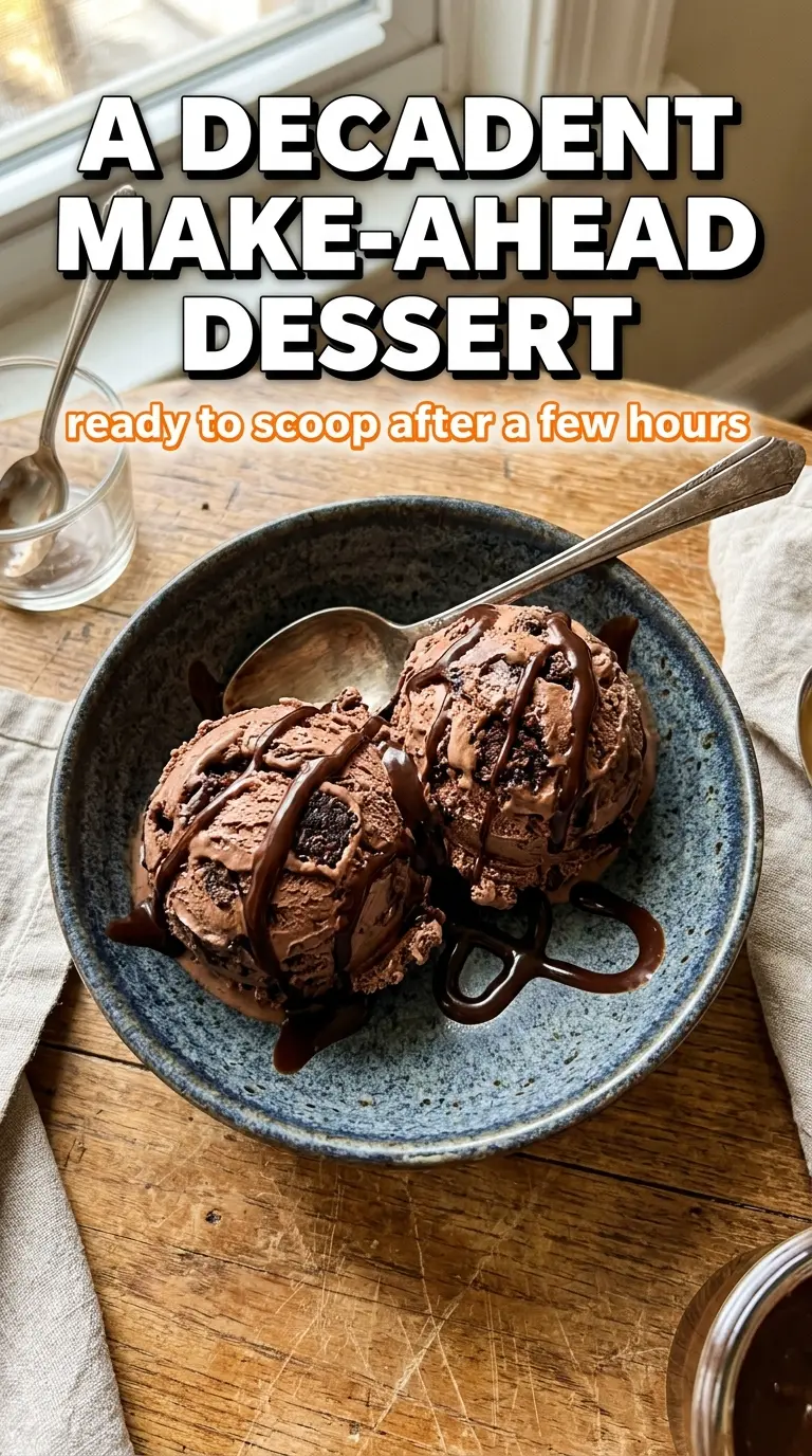 No churn brownie fudge swirl ice cream rich chocolate creamy