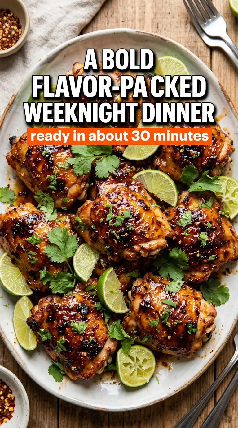 Sweet Chili Lime Baked Chicken Thighs sticky tangy caramelized