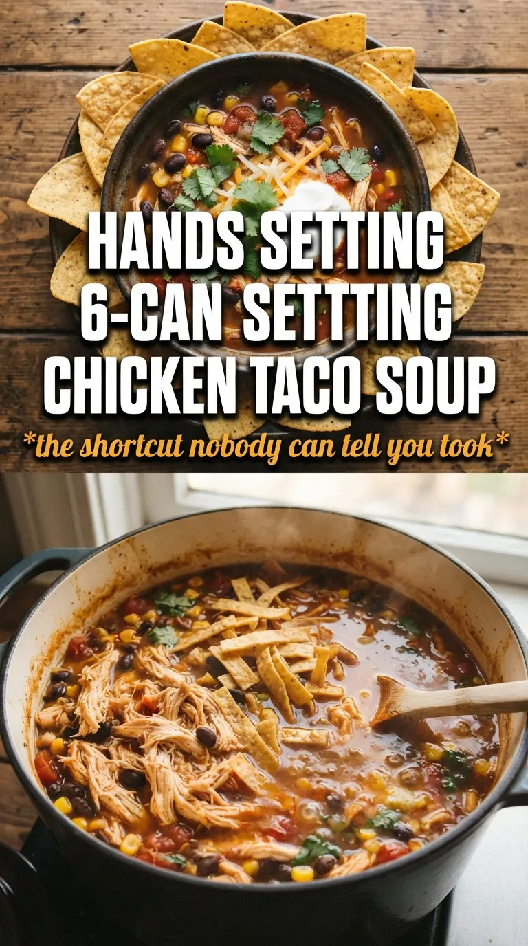 6-Can Chicken Taco Soup hearty Tex-Mex