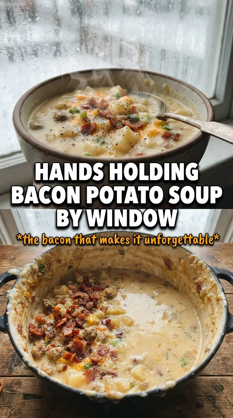 Bacon Potato Soup creamy potato chunks bacon cheddar