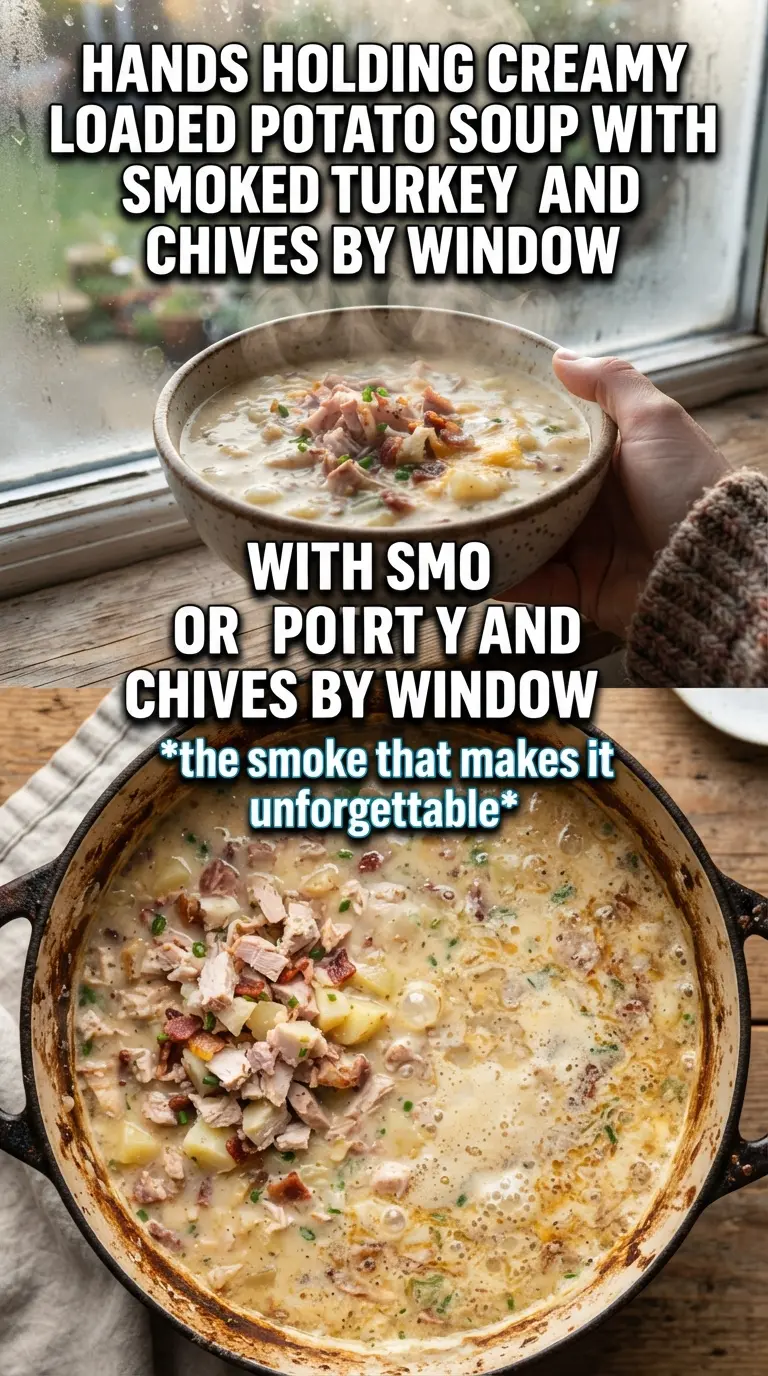 Creamy Loaded Potato Soup With Smoked Turkey and Chives creamy smoky chive