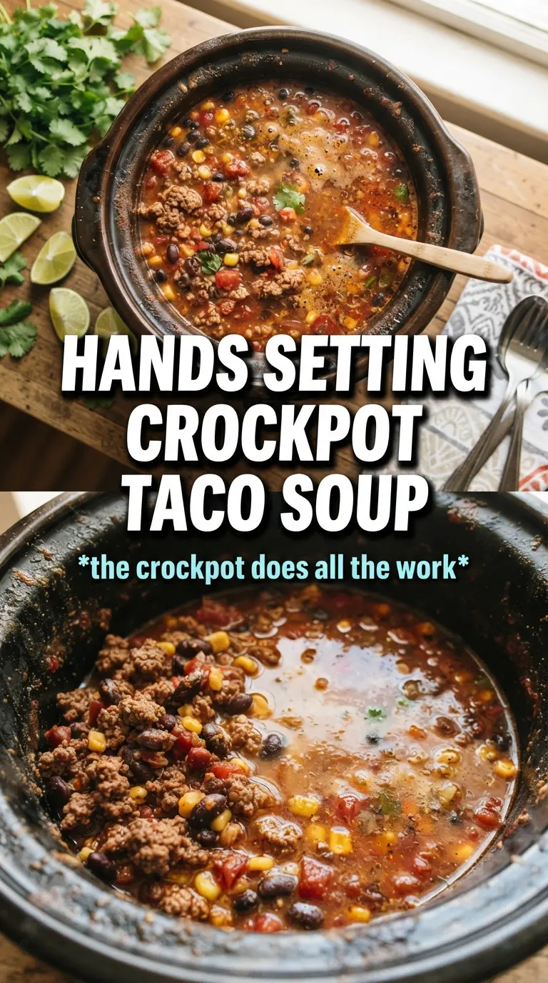 Crockpot Taco Soup hearty Tex-Mex beans corn beef
