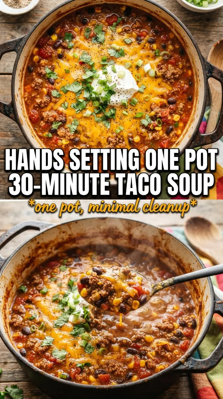 One Pot 30-Minute Taco Soup hearty Tex-Mex