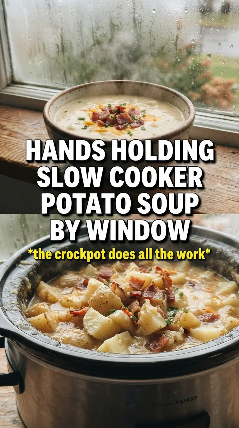Slow Cooker Potato Soup creamy chunky cheddar
