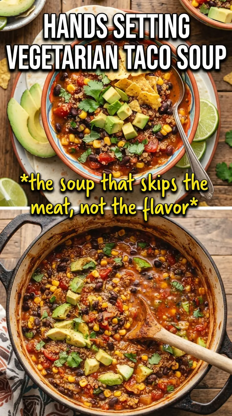 Vegetarian Taco Soup vibrant Tex-Mex beans tomatoes